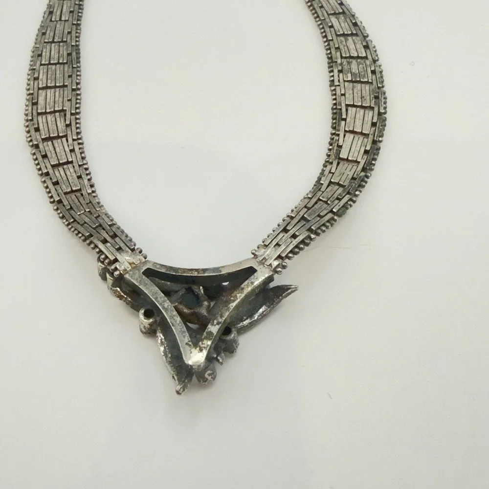 Vintage Sterling Silver 925 Italian Riccio Link Chunky Choker Necklace 16